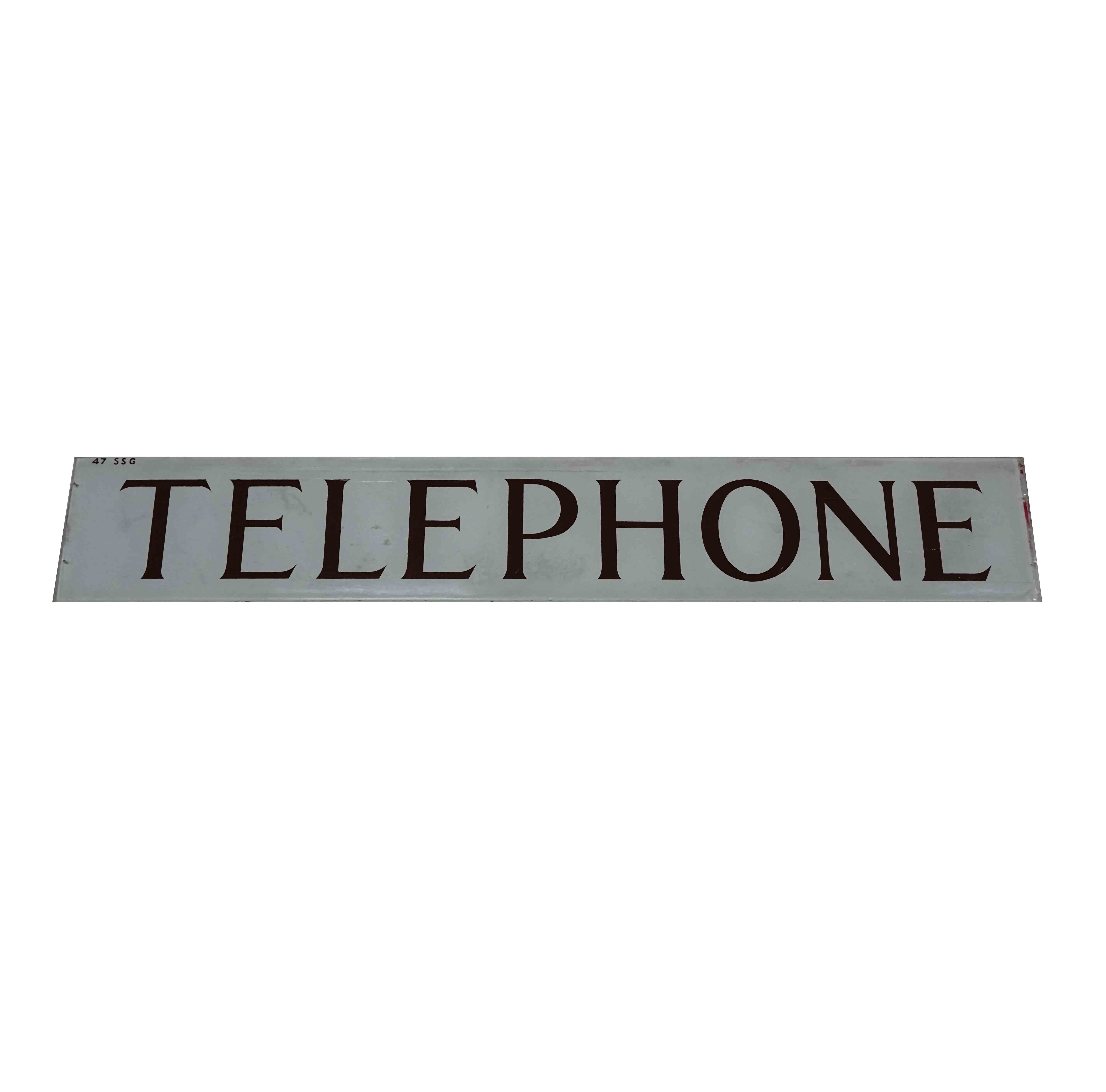 ORIGINAL GLASS TELEPHONE SIGN